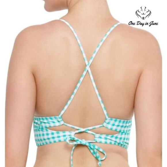 Arizona Jean Co. Smocked Bandeau Juniors Bikini Top Size L - Picture 2 of 2